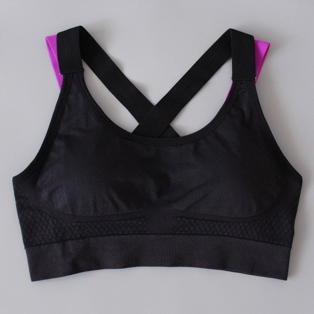 Women Stitching Color Yoga Top Sports Bra - reign-aesthetics