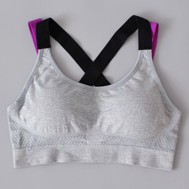 Women Stitching Color Yoga Top Sports Bra - reign-aesthetics