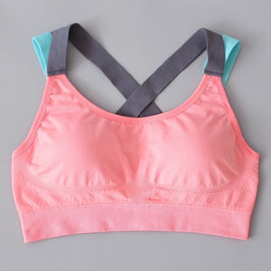 Women Stitching Color Yoga Top Sports Bra - reign-aesthetics